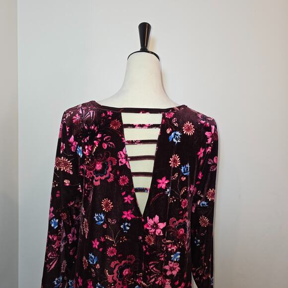 Torrid Womens Dress Size 1 US 1X Brown Floral Velvet Romantic Feminine NWT - Picture 6 of 8
